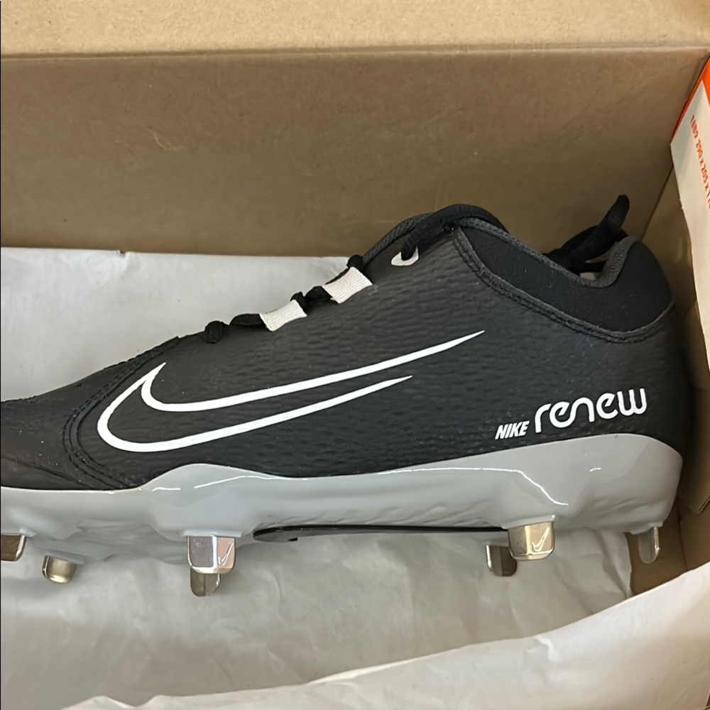 Nike Hyperdiamond 4 Pro Metal Softball Cleats Black | White Women's 9